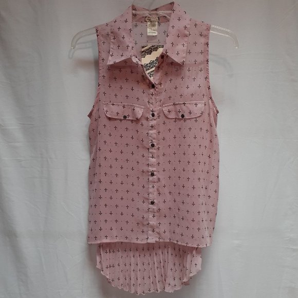 Blouse.  Pink barely sheer - Picture 1 of 9